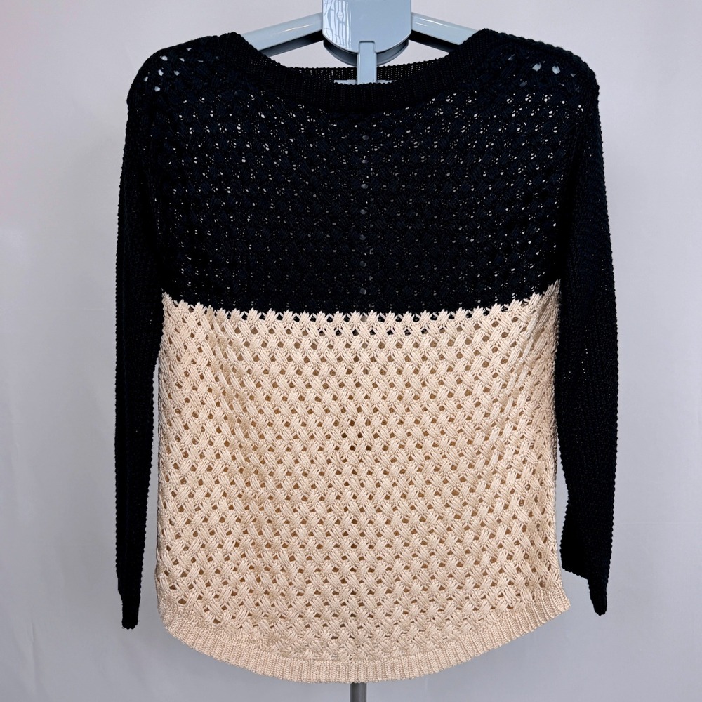 Ellison‎ Open Knit Color Block Sweater